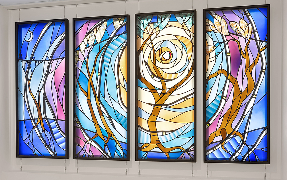 picture of stained glass at the Center for Behavioral Health and Learning