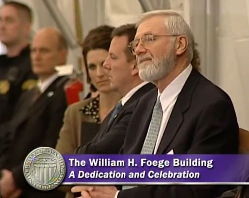 William Foege during building dedication