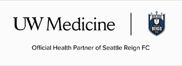 logos of Seattle Reign FC and UW Medicine