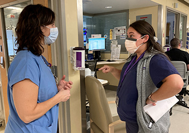 picture of nurses Cat Jones and Erin Trump at UW Medical Center