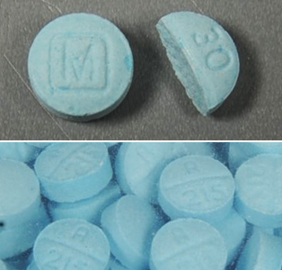 pictures of fentanyl faked to look like Percocet and oxycodone