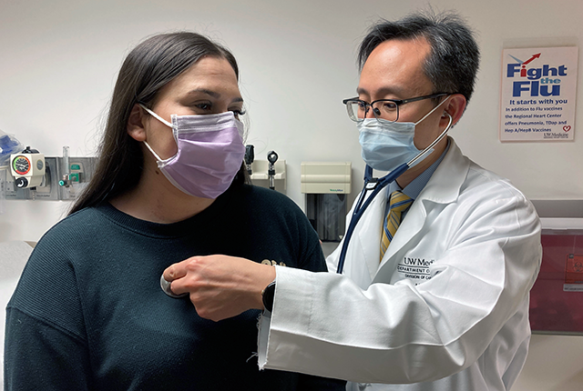 picture of Adriana Rodriguez and Dr. Shin Lin at UW Medical Center in Seattle on July 11, 2023