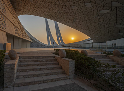 picture of the Minaretein Buildingat Hamad Bin Khalifa University in Qatar. 