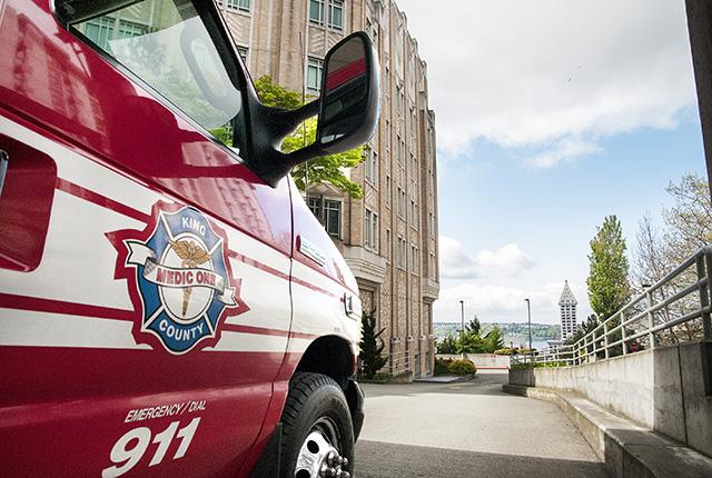 picture of a Medic One ambulance at Harborview Medical Center