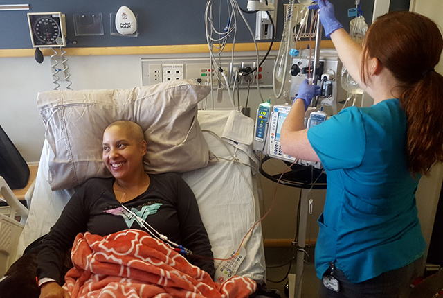 picture of Alexes Harris undergoing a cord-blood transplant at UW Medical Center