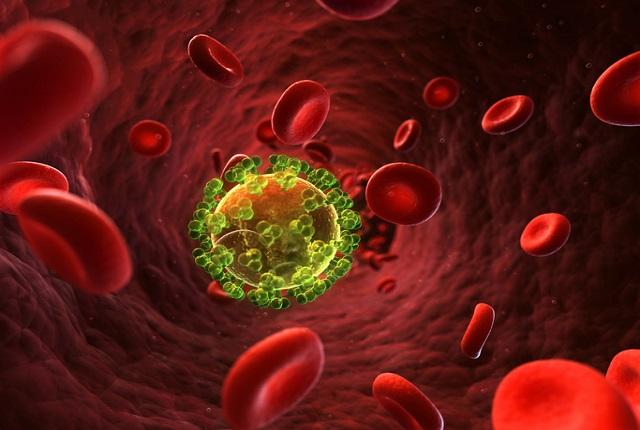 HIV viruses in bloodstream