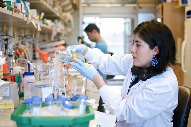 Susana Vasquez-Torres in Institute for Protein Design lab.