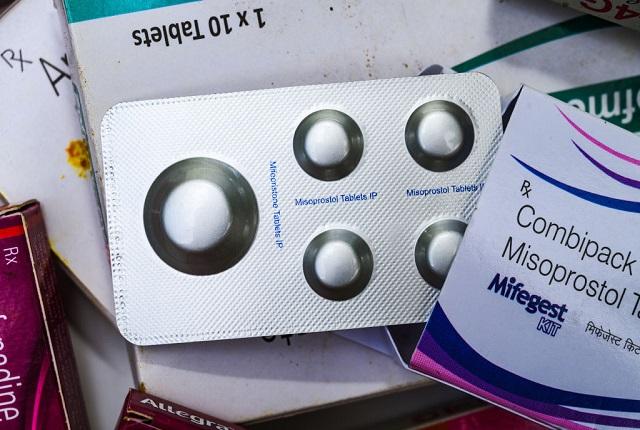Mifepristone and misoprostol pills. 