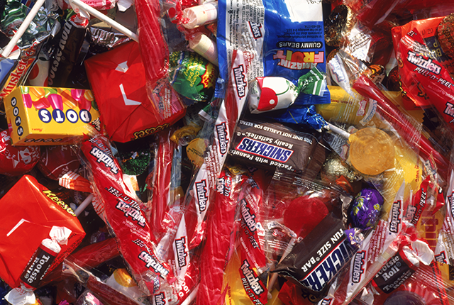 assorted candies in a pile