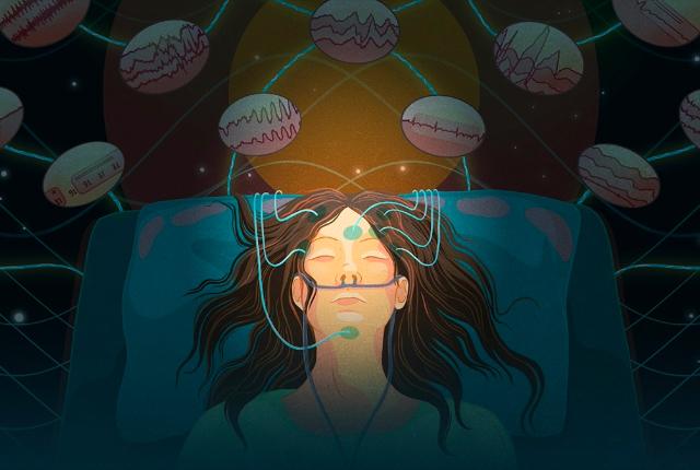 Illustration of the patterns an AI model can uncover from a sleep study