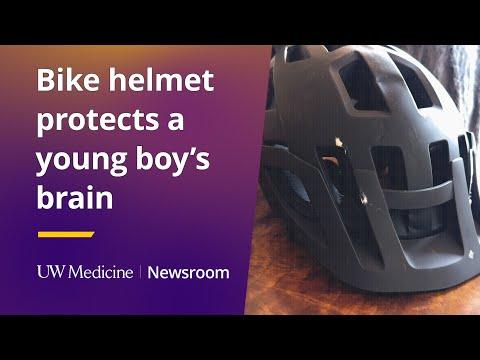 This is the image for Bike helmet protects a young boy's brain video
