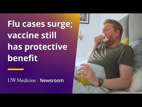 This is the image for Flu cases surge; vaccine still has protective benefit  video